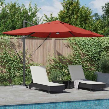 Ombrellone Terracotta 351 x 250 x 253 cm Poliestere e Alluminio