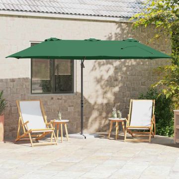 Ombrellone Verde 372 x 198 x 243 cm Poliestere e Alluminio