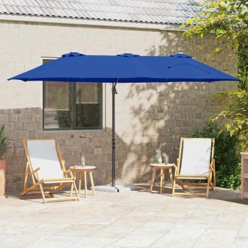 Ombrellone 372 x 198 x 243 cm Poliestere e Alluminio Azzurro