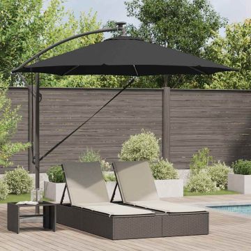Ombrellone 294 x 294 x 248 cm Poliestere e Alluminio Nero