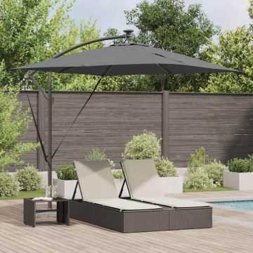 Ombrellone Antracite 249 x 249 x 250 cm Poliestere e Alluminio