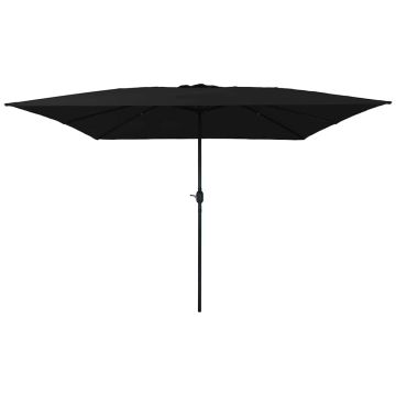 Ombrello da giardino Nero 295 x 295 x 245 cm