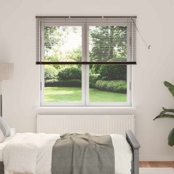 Tenda Veneziana Marrone Scuro con Motivo 150 x 150 cm 25 mm PVC