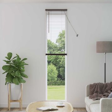 Tenda Veneziana Marrone Scuro con Motivo 213 x 40 cm 25 mm PVC