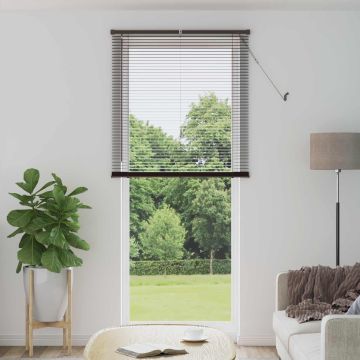 Tenda Veneziana Marrone Scuro con Motivo 213 x 80 cm 25 mm PVC