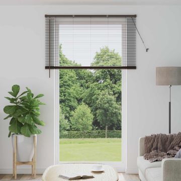 Tenda Veneziana Marrone Scuro con Motivo 213 x 140 cm 25 mm PVC