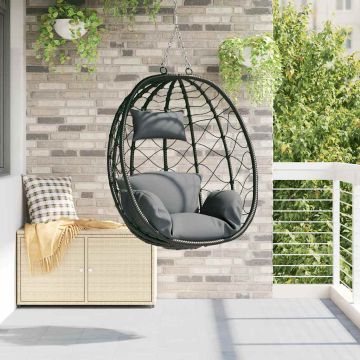 Sedia uovo sospesa polyrattan 91 x 54.5 x 107 cm Antracite