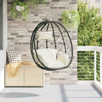 Sedia uovo sospesa polyrattan 91 x 54.5 x 107 cm Bianco crema