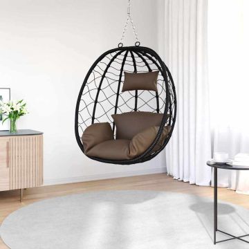 Sedia uovo sospesa polyrattan 91 x 54.5 x 107 cm Caffè
