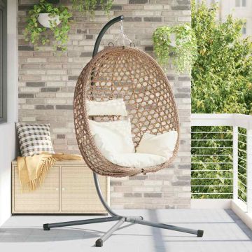 Sedia uovo sospesa polyrattan 104 x 100 x 191 cm Crema Chiara