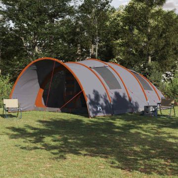 Tenda Tunnel per 8 Persone 8 persona Grigio e arancione