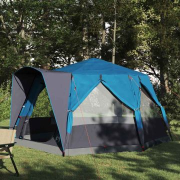 Tenda da Capanna per 5 Persone Blu e Grigio 333 x 317 x 194 cm