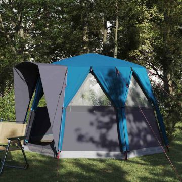 Tenda a cubo per 3 persone Blu e Grigio 320 x 320 x 203 cm