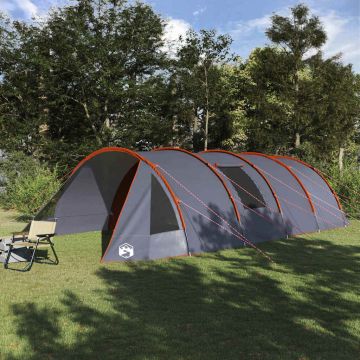 Tenda Tunnel per 6 Persone 6 persona Grigio e arancione