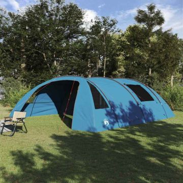 Tenda Tunnel per 6 Persone 6 persona Blu e Grigio