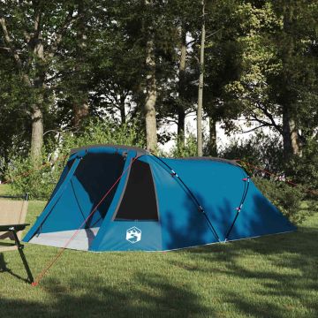 Tenda Tunnel per 3 Persone 3 persona Blu e Grigio