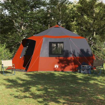 Tenda da campeggio per 12 persone con tetto Grigio e arancione
