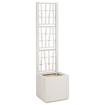Vaso da Giardino con Trellis Bianco 36 x 36 x 140 cm PP