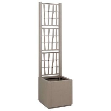 Vaso da Giardino con Trellis Marrone Chiaro 36 x 36 x 140 cm PP