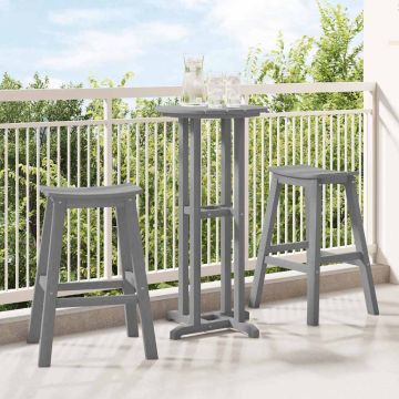 Sgabello da bar 2 pz Grigio chiaro 52 x 43 x 73,5 cm HDPE