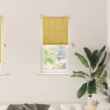 Tenda a rullo Giallo 60 x 220 cm Bambù