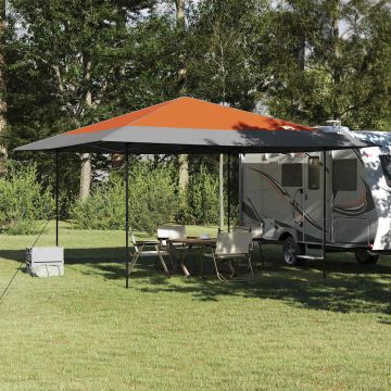 Tenda Gazebo 395 x 395 x 251 cm Arancione Tessuto