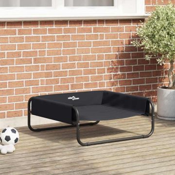 Letto per Cani Nero 75 x 75 x 30 cm Acciaio