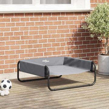 Letto per Cani Grigio chiaro 75 x 75 x 30 cm Acciaio