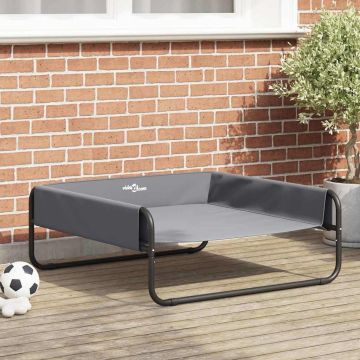Letto per Cani Grigio chiaro 85 x 85 x 33 cm Acciaio