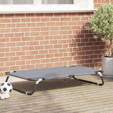 Letto per Cani 90 x 55 x 18 cm Acciaio Grigio Chiaro