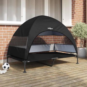 Letto per Cani Elevato 127 x 81 x 108 cm Tessuto e acciaio Nero