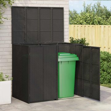 Cassa per Spazzatura 2 pz Nero 130 x 80 x 115 cm Polietilene