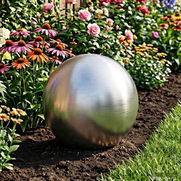 Palla Spazzolata Ø 37,5 cm Argento Acciaio Inossidabile 201