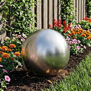 Palla Spazzolata Ø 47 cm Argento Acciaio Inossidabile 201