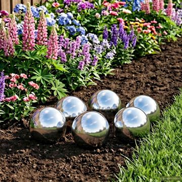 Palla a Specchio 6 pz Ø 7,5 cm Argento Acciaio Inossidabile 201
