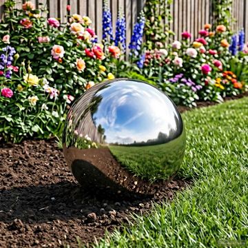 Palla a Specchio Ø 20 cm Argento Acciaio Inossidabile 201