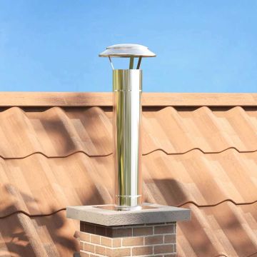 Estensione Camino Argento 25 x 25 x 82 cm Acciaio inossidabile