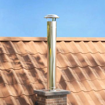Estensione Camino Argento 25 x 25 x 132 cm Acciaio inox