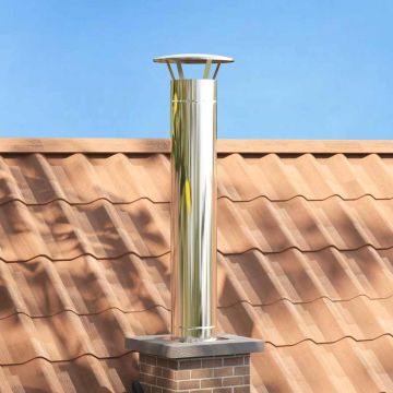 Estensione Camino Argento 35 x 35 x 132 cm Acciaio inox