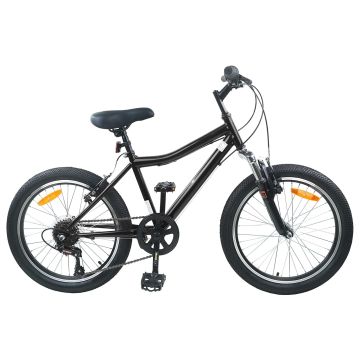 Bicicletta per Bambini 24 Pollici 6-Velocità per 8-12 anni Nero