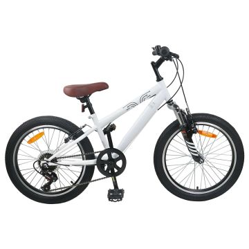 Mountain Bike 20 Pollici 6-Velocità per 5-8 anni Bianco