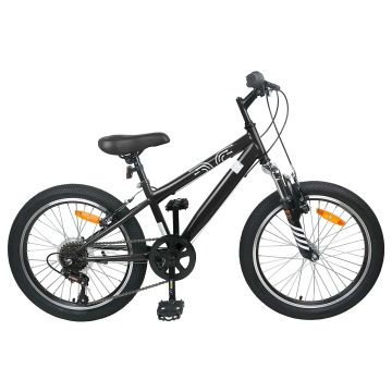 Mountain Bike 24 Pollici 6-Velocità per 8-12 anni Nero