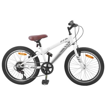 Mountain Bike 20 Pollici 6-Velocità per 5-8 anni Bianco