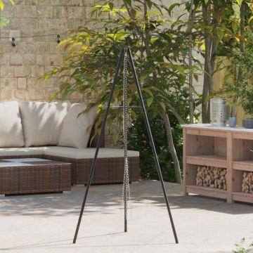 Treppiede da Campeggio Nero 92 x 92 x 151,5 cm Acciaio