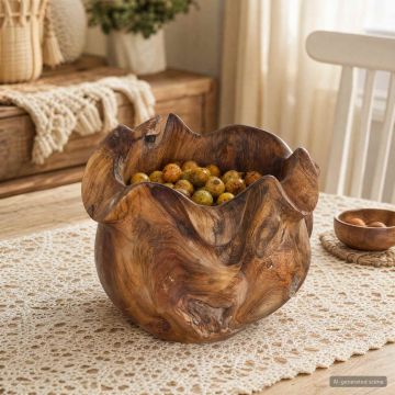 Portafrutta JEPARA Marrone Teak Ø 35 cm