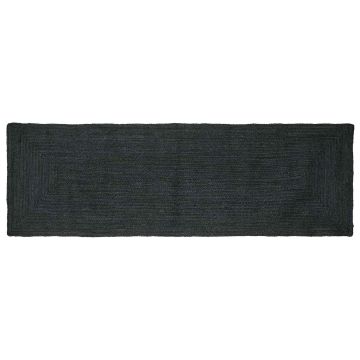 Tappeto da Area Grigio Scuro 80 x 300 cm Juta