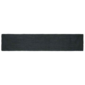 Tappeto da Area Grigio Scuro 80 x 400 cm Juta