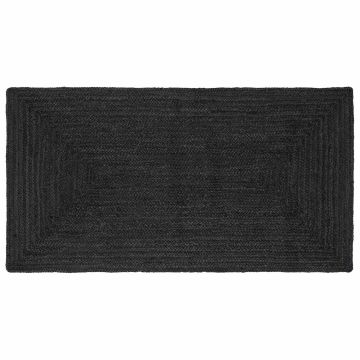 Tappeto da Area Grigio Scuro 100 x 200 cm Juta