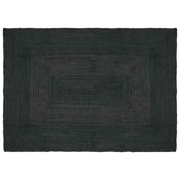 Tappeto da Area Grigio Scuro 140 x 200 cm Juta