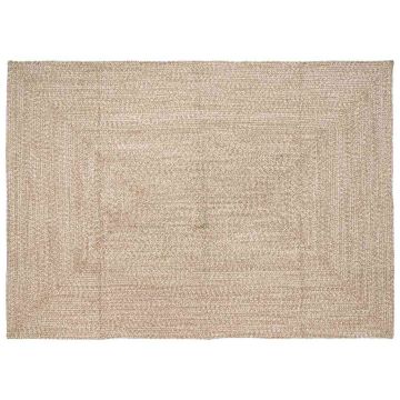 Tappeto da Area Naturale e Bianco 160 x 230 cm Juta